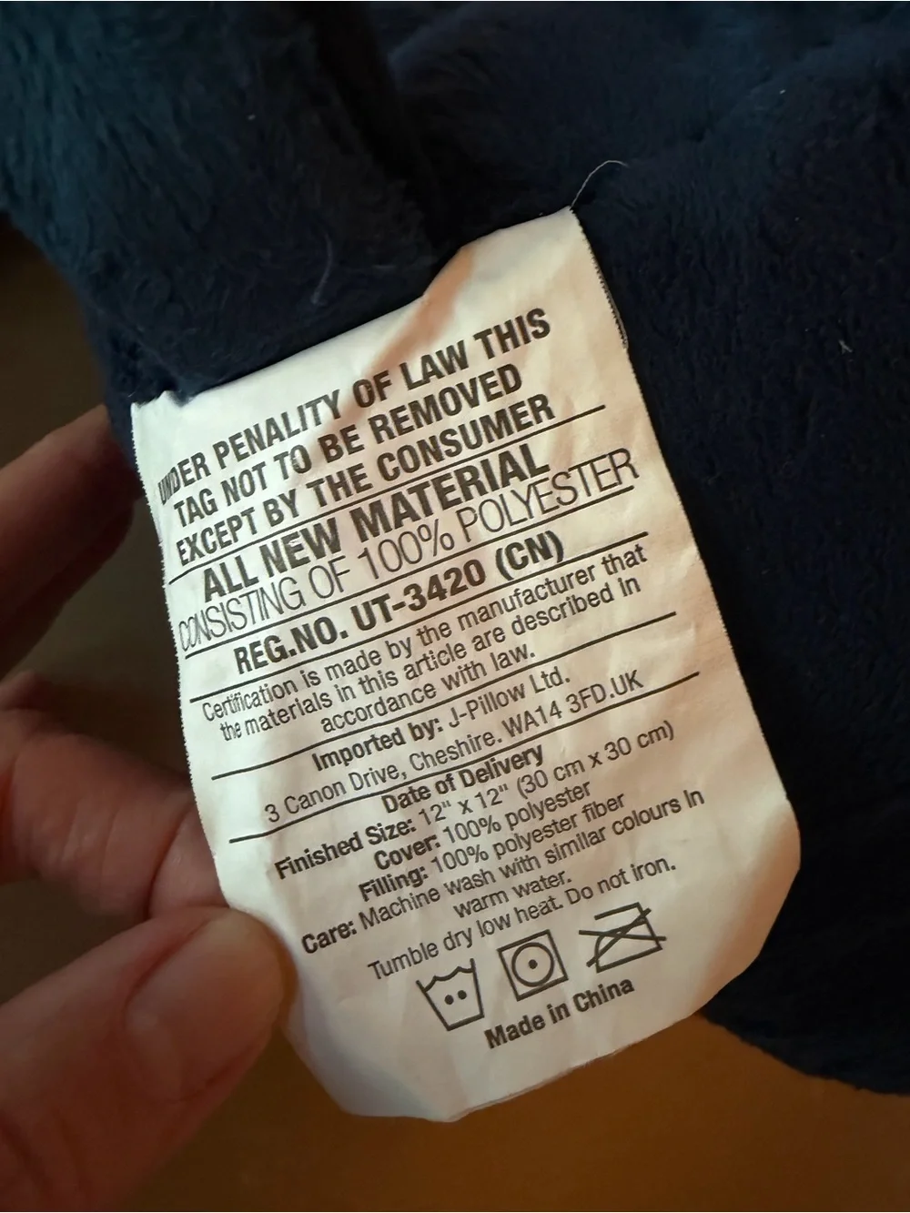 J-Pillow Travel Pillow Airplane Neck & Chin Support w/ Storage Bag EUC Navy Blue